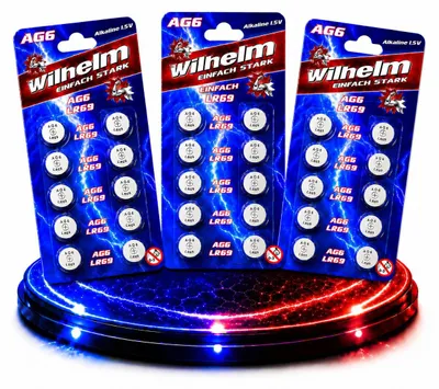 Produktbild von 30 x Wilhelm AG6 LR69 - LR921 - 171 - 371 - GP71A Qualitätsbatterien 1,5 V Alkaline