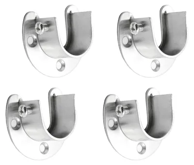 Stangenhalter 25 mm, 4 Stück, Edelstahl, mit Schrauben
