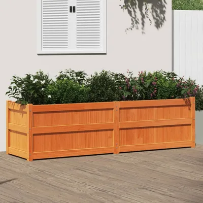 Zdjęcie produktu dla Maison Exclusive – donica ogrodowa w kolorze brązowym 180 x 50 x 50 cm, lite drewno sosnowe