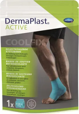 Image de Hartmann DermaPlast CoolFix, bande de soutien rafraîchissante, 6 cm x 4 m, turquoise