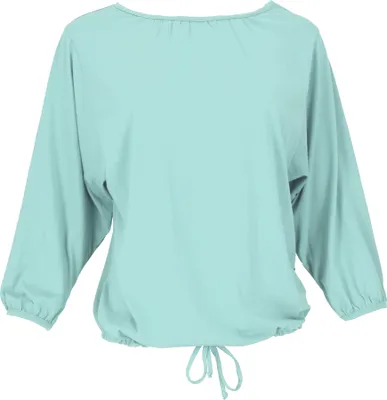Produktbild von Einfarbiges Oversize Basic Fledermaus Shirt, Yogashirt, Langarmshirt aus Biobaumwolle - Salbei, Damen, Grün, Baumwolle(Bio), Größe: M