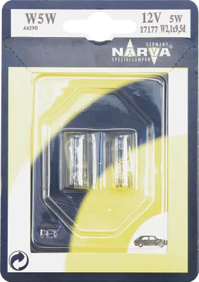 Produktbild von Narva 17177 5W Wedgebase 12V 2st bl.
