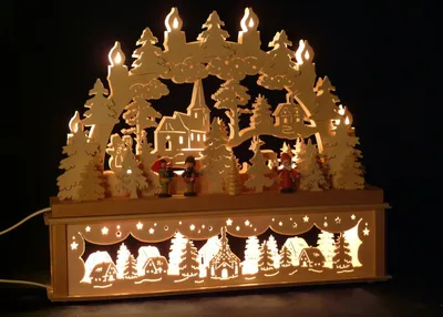 Produktbild von Original Erzgebirgischer Marken Schwibbogen Lichterbogen 50 x 43 cm K50-3_100