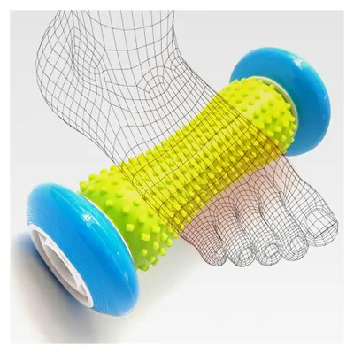 Produktbild von Igelball Fußmassagegerät, Fußmassageroller, Massageball für die Füße, Faszienrolle für den Fuß, kleiner Fußroller für die Massagebälle, Faszienrolle zur Behandlung von Plantarfasziitis, Fußreflexzonenmassage und Entspannung