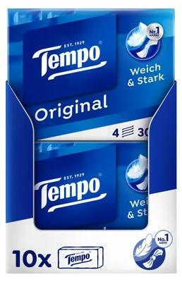 Image de Tempo, mouchoirs en boîte, 30 boîtes x 10 mouchoirs (10 paquets)