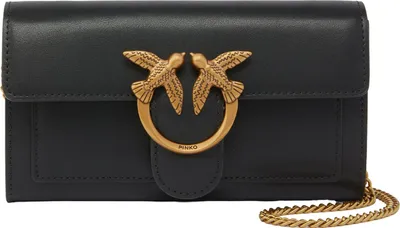 Image de PINKO sac à épaule bandoulière pochette Love One Wallet C Black - Antique Gold noir