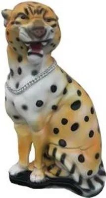 Zdjęcie produktu dla Dekoracja Figury ogrodowe Rzeźba Leopard Figury dekoracyjne Figura 70cm Łańcuch