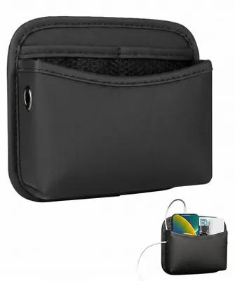 Image de Organisateur de siège auto, 1 pièce, noir, avec support pour téléphone, imitation cuir