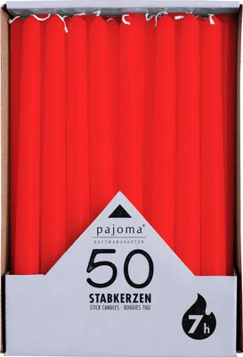 Produktbild von pajoma® 50 Stabkerzen 250 x 20 mm, Rot | Kerzen Tafelkerzen Deko Spitzkerzen