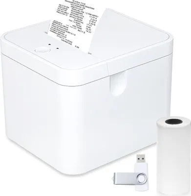 Obrázek produktu pro 58mm tiskárna účtenek, POS tiskárna, USB + BT, stolní přímý termální tisk, kompatibilní s ESC/POS podpora pro zásilkové služby, komerční restaurace, kuchyně, supermarkety, domácí podniky, maloobchody