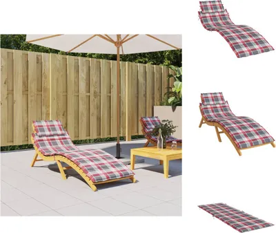 Produktbild von vidaXL Sonnenliegen-Auflage Rot Karomuster 186x58x3 cm Oxford-Gewebe -  Sitzpolster