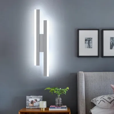 Image de Applique murale LED Riserva, design moderne, 16W, lumière blanche froide (6500K), couleur blanche – 16W, blanc, 6500K