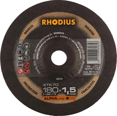 Produktbild von Rhodius Trennscheibe XTK 70 180x1,5x22,23mm Edelstahl Alphaline - 208121