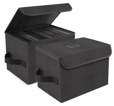 Productafbeelding van Opbergboxen voor 7-inch vinylplaten, set van 2