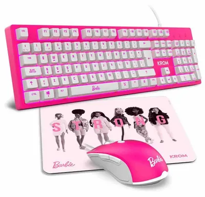 Zdjęcie produktu dla Klawiatura i mysz do gier Krom KANDY BARBIE