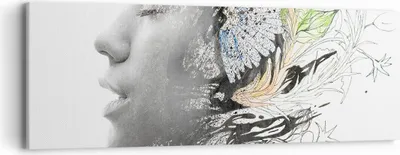 Produktbild von Bild auf Leinwand - Leinwandbild - Frau Abstraktion - 90x30cm - Wand Bild - Wanddeko - Wandbilder - Leinwanddruck - Bilder - Kunstdruck - Wanddekoration - Leinwand bilder - Wandkunst - AB90x30-3964
