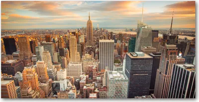 Produktbild von Tulup® Glas-Bild - 100x50 -Wandkunst - Wandbild hinter gehärtetem Sicherheitsglas  - Landschaften - New York - Beige
