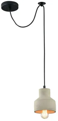 Produktbild von Casa Padrino Hängeleuchte / Pendelleuchte Grau Ø 12,5 x H. 13,5 cm - Moderne Leuchte mit Beton Lampenschirm