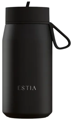 Produktbild von ESTIA Becher Thermobecher Kaffeebecher 360 ml schwarz aus Edelstahl mit dichtem Deckel