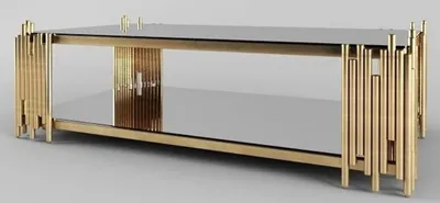 Zdjęcie produktu dla Designerski stolik kawowy Casa Padrino złoty 100 x 60 x wys. 45 cm - Prostokątny stolik do salonu ze szklanym blatem - Luksusowe meble do salonu