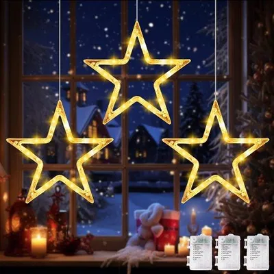 Productafbeelding van LED Sterren Lichtdecoratie voor Kerstvenster 30 cm