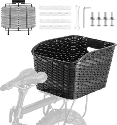 Produktbild von ROCKBROS Fahrradkorb Hinten für Gepäckträger, Stabil mit ausziehbarem Deckel, Fahrrad Korb für Pendeln, Einkaufen 41*30*24,5cm