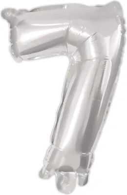 Immagine prodotto di Numero argento, palloncino in foil con numero 7 in argento, 95 cm
