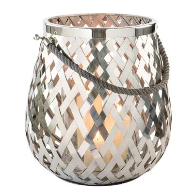 Produktbild von Fink OTIS, Windlicht, Edelstahl , Glas, silberfarben, H. 45 cm, D. 45 cm 159213