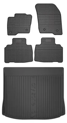 Produktbild von Gummimatten + Kofferraumwanne für Ford Edge MK2 2014-2024 (SUV, Standard-Kofferraum) – Schwarz, passgenau – Wielganizator SolidPRO