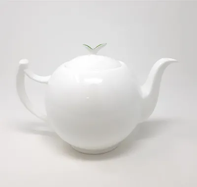 Produktbild von Teekanne TEA TIME BLATT für 1L weiß Bone China Porzellan TeaLogic