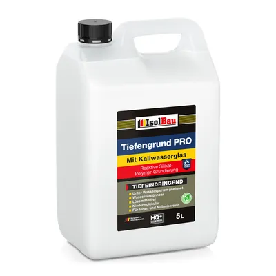 Produktbild von Isolbau Tiefengrund PRO Grundierlösung - 5 L Reaktive Silikat-Polymer-Grundierung für professionelle Grundierung Innen & Außen
