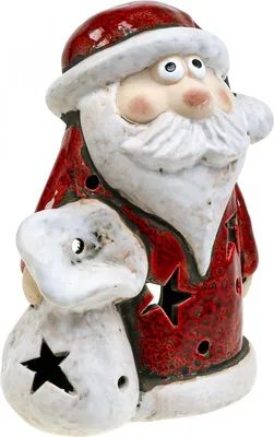 Produktbild von Weihnachtsmann Deko Teelichthalter Adventskerze Keramik H15cm