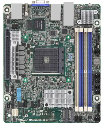 Zdjęcie produktu dla Asrock B550D4ID-2L2T Płyta główna AMD B550 Socket AM4 mini ITX (B550D4ID-2L2T)
