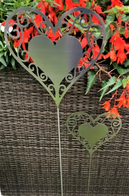 Produktbild von Beetstecker Liebesherz Romantik 2er Set Edelstahl Garten