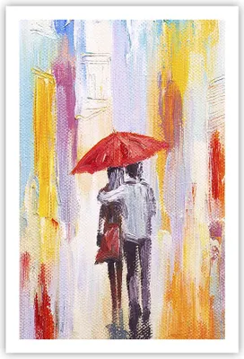 Produktbild von Poster - Poster ohne Rahmen - Liebhaber Regenschirm - 61x91,5 cm - Wand Bild - Wanddeko - Wandbilder - Kunstposter - Wandposter - Bilder - Kunstdruck - Wanddekoration - Wandbild - P2XPA61x91-3692