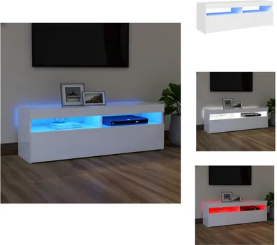 Produktbild von vidaXL TV-Schrank mit LED-Leuchten Weiß 120x35x40 cm -  TV-Möbel