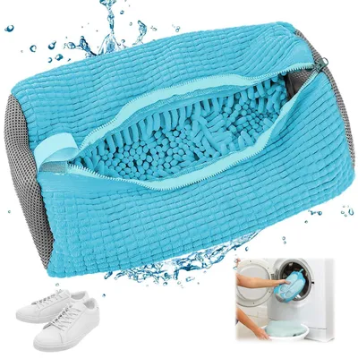 Produktbild von Schuhwaschbeutel mit Reißverschluss für Waschmaschine & Trockner, Blau, 1 Stück