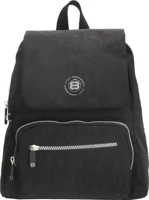 Produktbild von schwarzer leichter Stoffrucksack mit großem Sicherheitsfach am Rücken