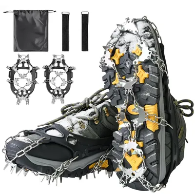 Produktbild von Steigeisen für Wanderschuhe, 32 rostfreie Spikes, rutschfest, für Schuhe und Stiefel