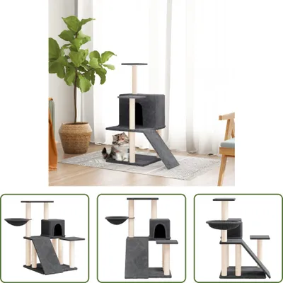 Obrázok produktu pre The Living Store Strom pre mačky so sisalovými škrabadlami Dark Grey 82 cm