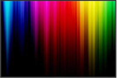 Produktbild von Wallario Wandbild Bunte Regenbogenstreifen auf Schwarz, Größe: 61 x 91,50 cm, Poster mit schwarzem Aluminiumrahmen