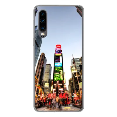 Produktbild von MuchoWow® Handyhülle Schutzhülle Hülle für Huawei P30 New York - Nacht - Platz Silikon Softcase Handy Hülle - Kartenbesitzer