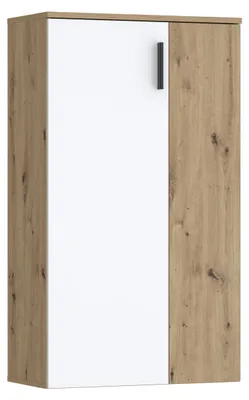 Produktbild von Forte BOOTS Schuhschrank 70, Skandi Stil Schuhschrank, 2-türig, Holzwerkstoff, Flur, Artisan Eiche Holzdekor, Weiß, 68,9 cm breit x 120,4 cm hoch x 34,1 cm tief