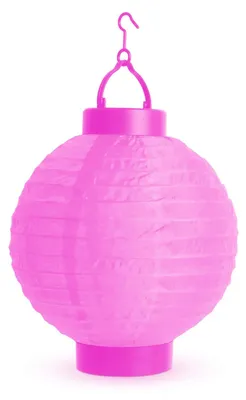 Produktbild von 1x LED-Papierlaterne mit 1 weißer LED - Batteriebetrieben (2x AAA) - Ø 20 cm - Magenta - Mit Aufhängehaken - Faltbar - Stimmungsbeleuchtung für Garten, Balkon und Innenräume [11399MG]