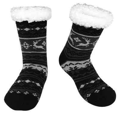 Produktbild von Warme Socken, Fleece-Haussocken, 1 Paar, Größe 39-46, Schwarz