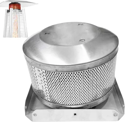 Productafbeelding van Terrasverwarmer Vervanging - Brandend Net Basis - Terrasverwarming Herstellen - 304 Roestvrij Staal Dubbele Dekking - 18 cm Diameter - Zilver