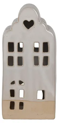 Produktbild von Clayre & Eef Teelichthalter Haus 11x10x23 cm Beige Keramik