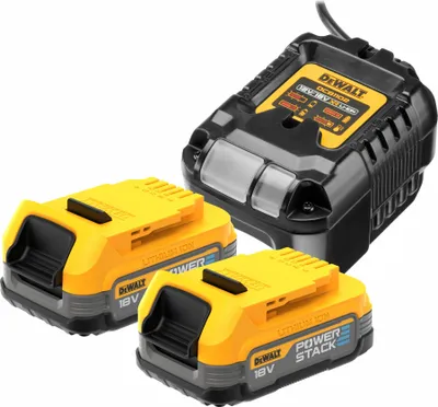 Produktbild von Dewalt Powerstack Akku, 18V / 1,7Ah, 2er-Set +Ladegerät DCB1102