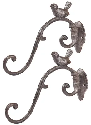 Produktbild von Gusseiserne Wandhaken für Pflanzampeln – Vintage-Stil, 2 Stück
