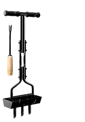 Produktbild von Rasenlüfter, Aerifizierer mit Kernsammelbox und Gartengeräten, T-Griff Rasenbelüfter